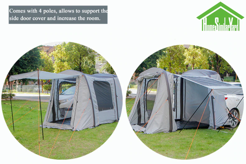 Cheap Goat Tents 3 4Persons Outdoor Inflatable Car Rear Tent 210D Oxford Car Trail Trunk Tents Trip for Vehicle Awning Tunnel Canopy Camping Tent   
